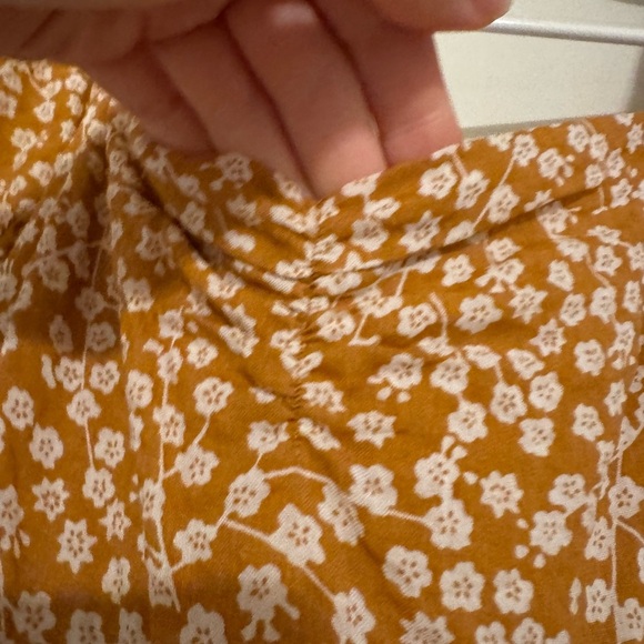 Pink Lily Sweetheart Neck Ruched Back Puff Sleeve Burnt Orange Floral Dresss - Picture 5 of 9